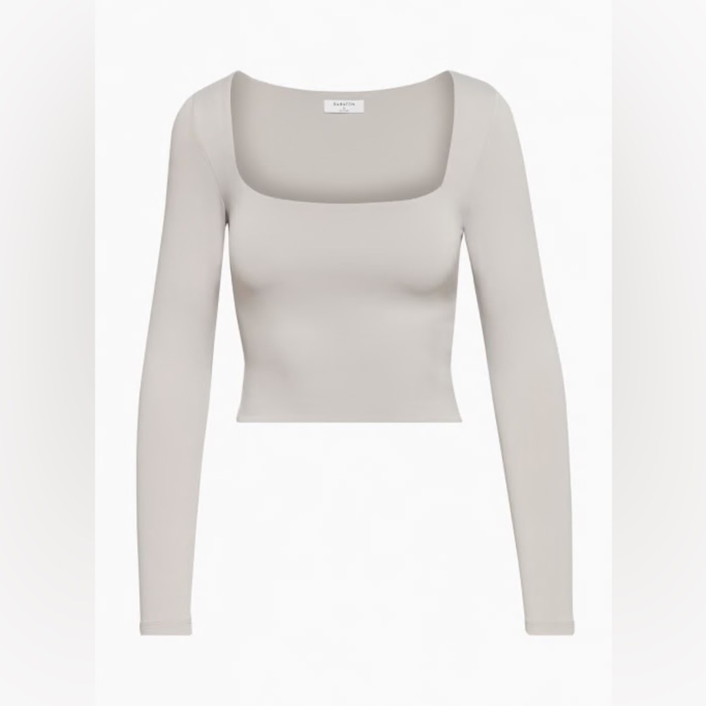 Aritzia Babaton Contour Square Neck Top in Opal Grey